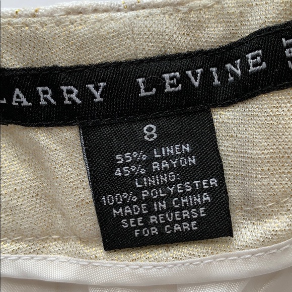 ⭐️Larry Levine Linen Gold cropped pant 8 NWOT - Picture 7 of 7